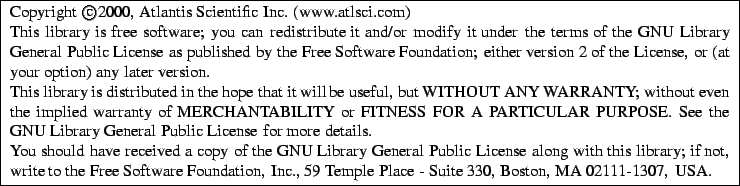 \framebox{
\begin{minipage}[t]{6in}
Copyright \copyright 2000, Atlantis Scientif...
..., Inc., 59 Temple Place - Suite 330,
Boston, MA 02111-1307, USA.
\end{minipage}}